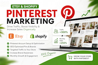create pinterest ads for etsy and  shopify to drive sales