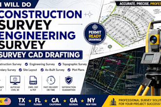 do construction survey engineering survey survey cad drafting for tx fl ca ga ny