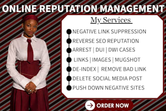 online reputation management remove or suppress negative link ORM reverse SEO