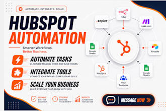 fix or setup hubspot CRM automation to airtable, google sheets via makecom, n8n