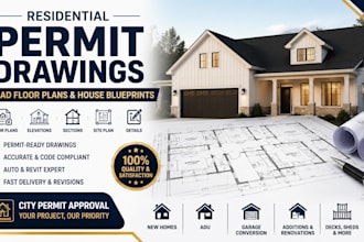 create residential permit drawings, cad floor plans and house blueprints