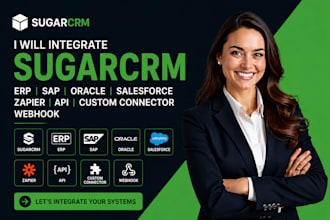 integrate sugarcrm erp sap oracle salesforce zapier API custom connector webhook