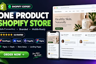 design a branded one product shopify store and landing page
