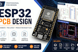 design esp32, esp8266 iot pcb layout, schematic and gerber files