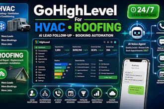 set up gohighlevel for hvac, roofing or dental with ai lead follow up