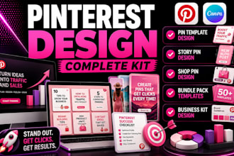 create pinterest pin template story pin shop pin business kit bundle