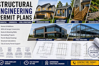 prepar structural engineering permit plans residential commercial steel structur