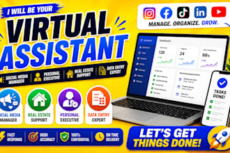 social media manager personal executive virtual assistant real estate data entry