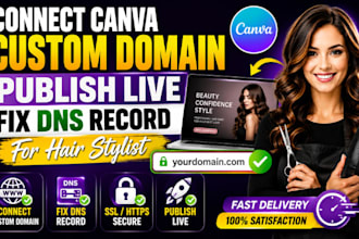 connect canva website custom domain publish live fix dns record for hair stylist