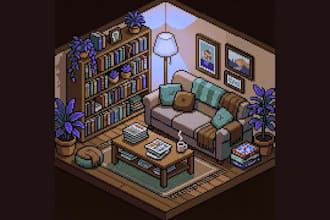 draw isometric pixel art environment pixel art sprite sheet pixel tileset asset