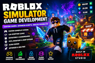 develop a custom roblox simulation game, tycoon, obby game with lua scripting
