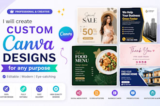 create custom editable canva designs for any purpose