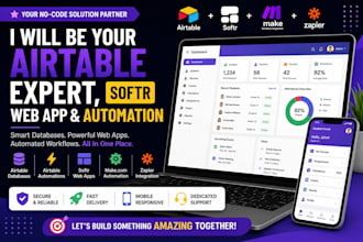 be your airtable expert, softr web app, airtable automation, softr expert