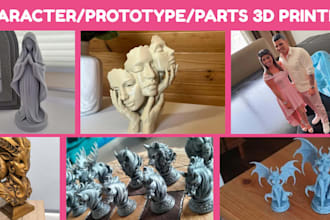 provide cad models, renders and prototypes, fdm, resin 3d printing, cnc services