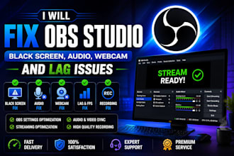 fix obs studio black screen audio webcam and lag issues