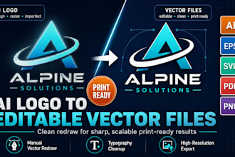 convert your ai generated logo into editable print ready vector files