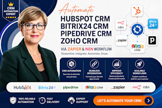 automate hubspot crm bitrix24 crm pipedrive crm zoho crm via zapier n8n workflow