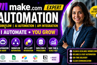 build make com automation, make com workflow, ai automation, API integration