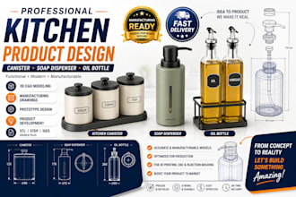 design kitchen canister soap dispenser oil bottle 3d cad product design