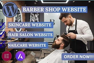 design barber shop website, salon website, hair salon website, barber website