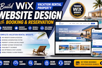 build wix vacation rental property website design with booking reservation site
