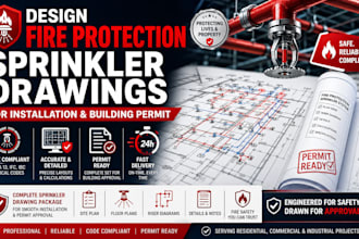 design fire protection sprinkler drawings for installation and building permit
