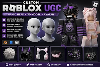 roblox ugc, dynamic head, customer 3d model, roblox avatar