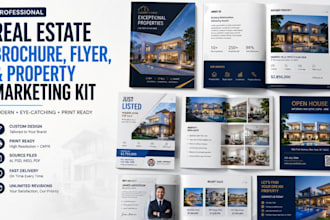 design a professional real estate brochure, flyer, and property marketing kit