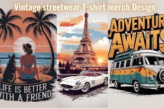 design vintage retro tshirt merch streetwear illustration anime pop art branding