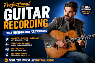record gypsy jazz, lead guitar and rhythm guitar tracks for  your music