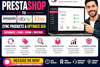 fix connect prestashop to amazon ebay etsy sync products and optimize SEO