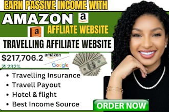 create amazon affiliate website, travel affiliate website for passive income