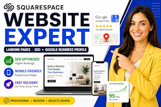 design brand squarespace website landing page with SEO google business profile