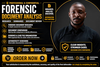 do forensic document analysis, verification of  handwriting, research, summaries