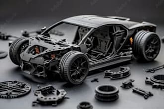 model custom car body kits, automotive parts, and 3d printable designs