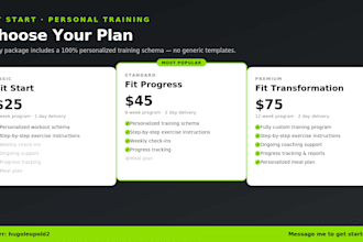 create a personalized workout plan tailored to your goals