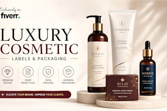 design premium cosmetic skincare labels and packaging box design