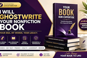 ghostwrite your nonfiction book business self help finance or health
