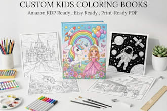 custom kids coloring book design