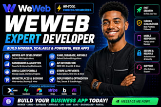 build weweb app, weweb CRM, dashboard, client portal, internal tools, saas