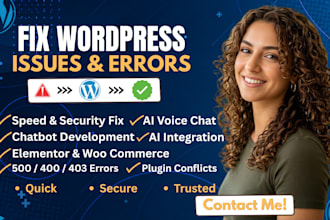 fix wordpress issues ai voice agent zapier automation landing page html css