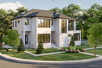 modernize your old facade, realistic exterior rendering for single family homes
