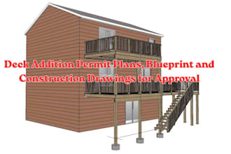 deck addition permit plans, blueprint and construction drawings for approval