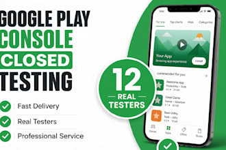 provide 12 tester or 20 tester for google play console closed testing
