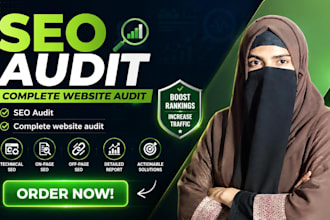 do a complete SEO audit with technical, on page and off page