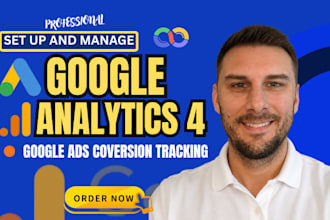 setup google ads conversion tracking ,tag manager  ga4, ecommerce tracking, ppc