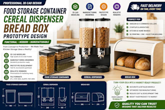 design food storage container cereal dispenser bread box prototype design