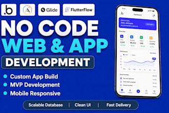 build no code app with bubble, flutterflow, glide and adalo