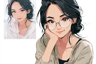 draw cute anime avatar and profile picture