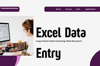 do excel data entry,copy paste and data cleaning work